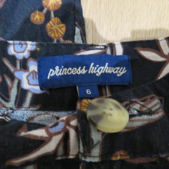 PRINCESS HIGHWAY X MODCLOTH Linen Blend Fauna Botanical Cropped Pull On Pants - Picture 15 of 15